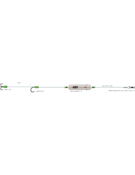 Bas de ligne adjusta basic River rigs "live bait" Madcat