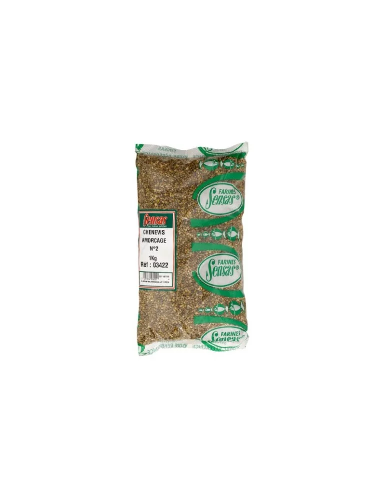 Chènevis d'amorçage Sensas N°2 - 1Kg - Natusport
