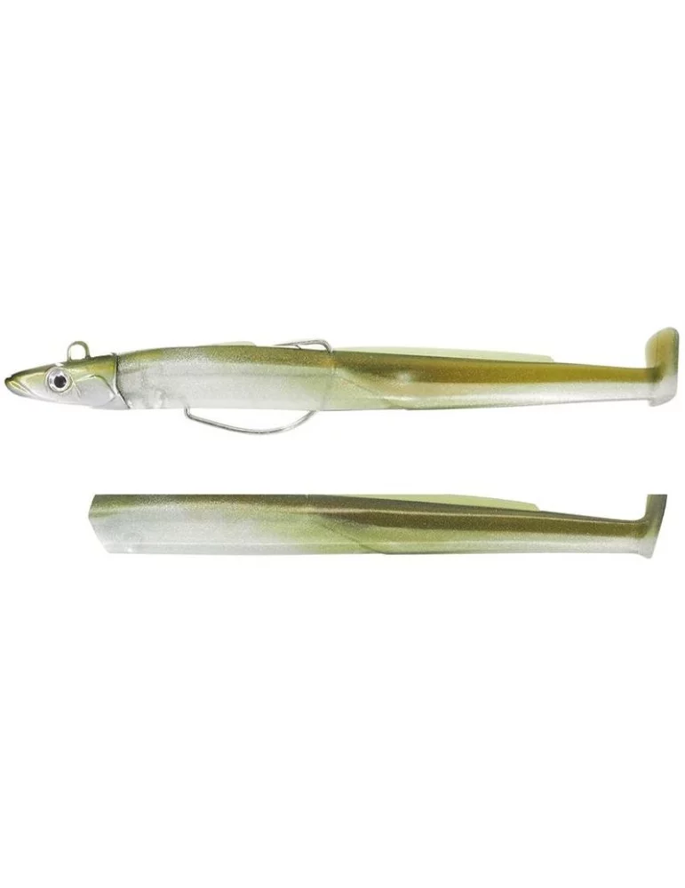 Kit Leurre Souple Arme Fiiish Combo Black Eel + Tete Plombee Shore - Natusport