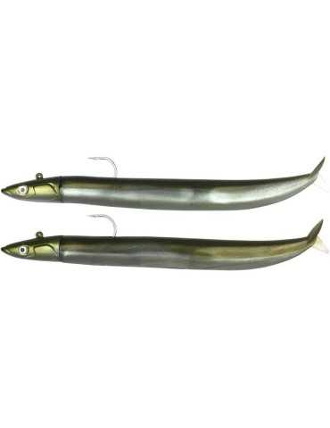 Kit Leurre Souple Arme Fiiish Double Combo Crazy Sand Eel + Tete Plombee Off Shore - Natusport