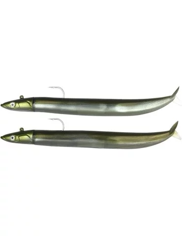 Kit Leurre Souple Arme Fiiish Double Combo Crazy Sand Eel + Tete Plombee Off Shore - Natusport