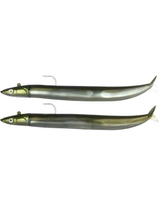 Kit Leurre Souple Arme Fiiish Double Combo Crazy Sand Eel + Tete Plombee Off Shore - Natusport