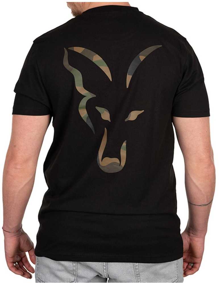 T-shirt noir avec logo Fox