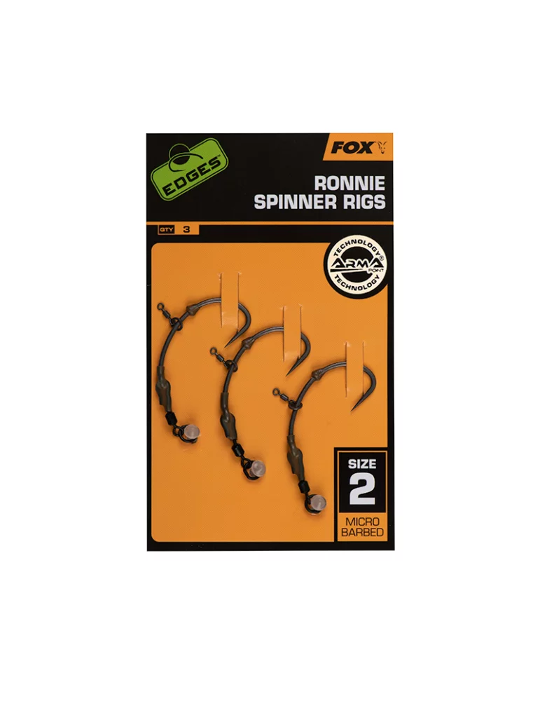 Hameçons Ronnie spinner rigs Fox Edges pêche carpe - Natusport