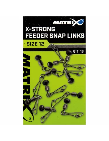 Emerillons à agrafe X-Strong feeder bead snap links Matrix pêche coup