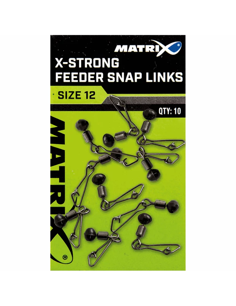 Emerillons à agrafe X-Strong feeder bead snap links Matrix pêche coup