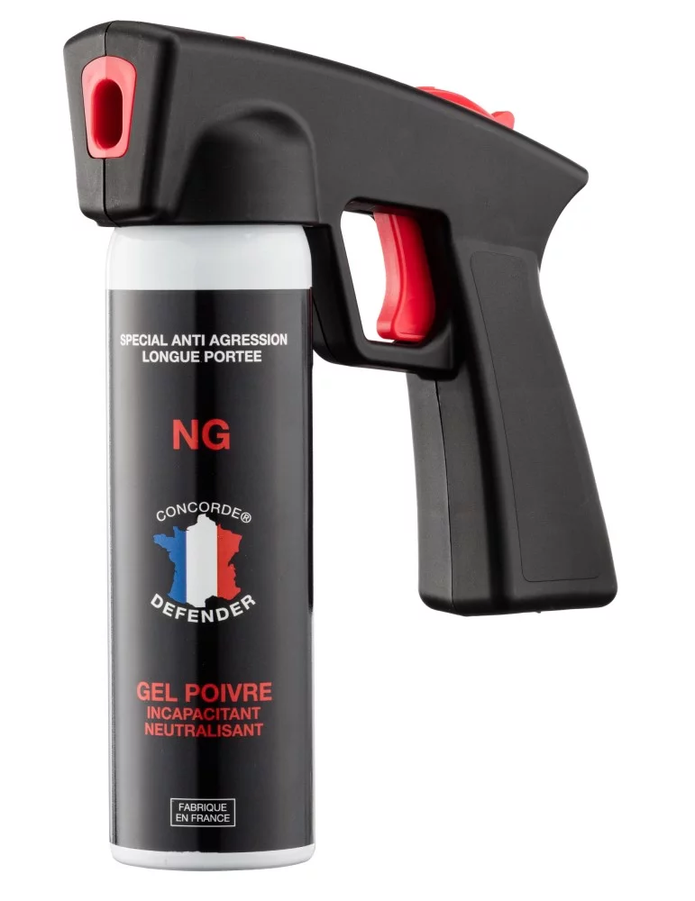 Aérosol gel poivre 100 ml avec poignée - pistolet lacrymogène