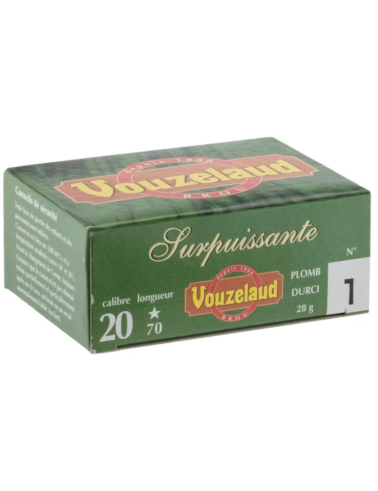 Cartouches Vouzelaud surpuissante Cal.20/70* - Natusport