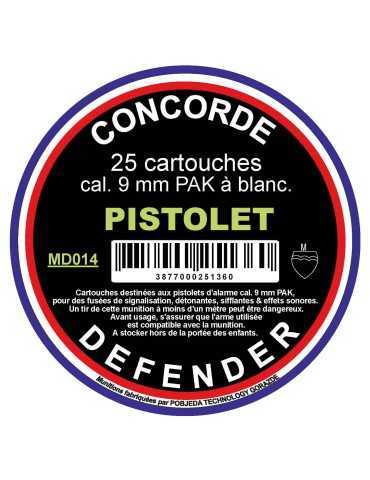 Cartouches à blanc 9&nbsp;mm PAK pour pistolet d'alarme 2