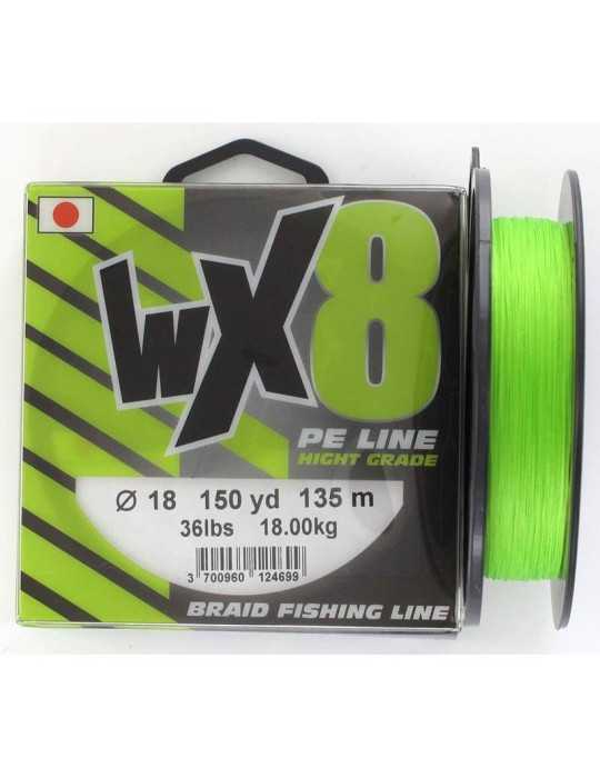 Tresse WX8 chartreuse Powerline pêche - Natusport