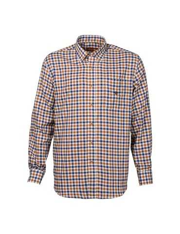 Chemise Serdagne Percussion marron et bleu - Natusport
