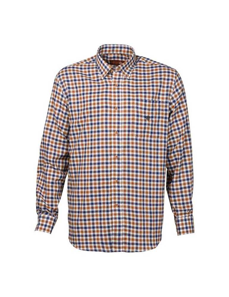 Chemise Serdagne Percussion marron et bleu - Natusport