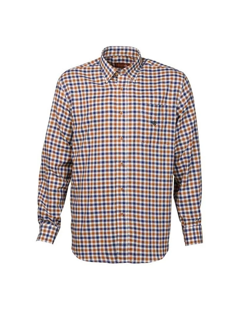 Chemise Serdagne Percussion marron et bleu - Natusport
