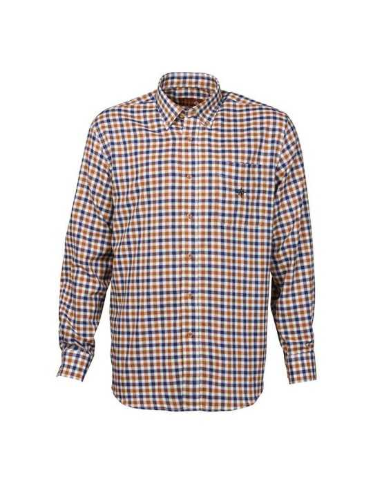 Chemise Serdagne Percussion marron et bleu - Natusport