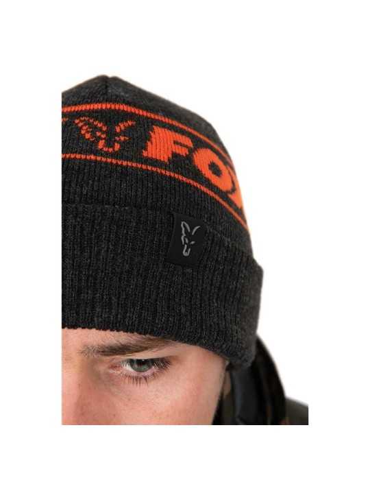 Bonnet Homme Fox Collection Beanie Hat - Noir/Orange - NATUSPORT