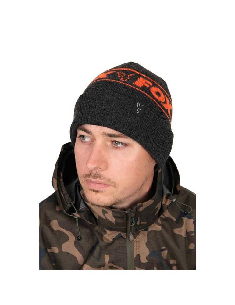 Bonnet Homme Fox Collection Beanie Hat - Noir/Orange - NATUSPORT