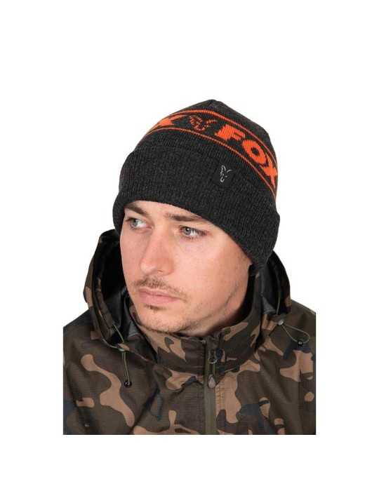 Bonnet Homme Fox Collection Beanie Hat - Noir/Orange - NATUSPORT