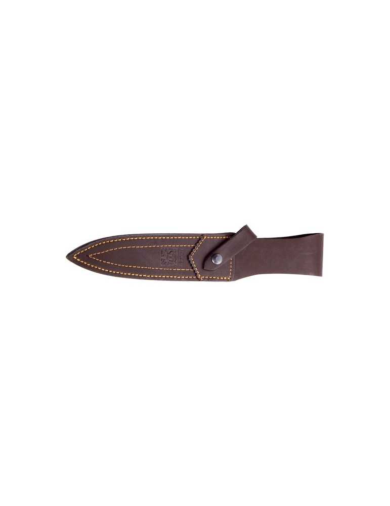 Dague Joker Lame 180mm avec Manche Bois Olivier et Etui Cuir - Natusport