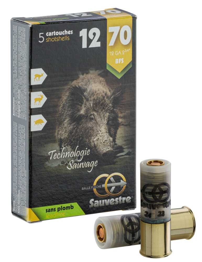 Cartouches Sauvestre à balle grand gibier BFS sans plomb - Cal. 12/70 - Natusport