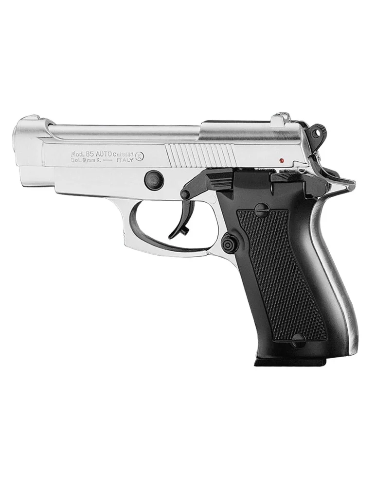 Pistolet 9 mm à blanc Chiappa 85 auto nickelé - Natusport