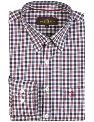 Chemise Ambroise Bordeaux/Bleu Club Interchasse - NATUSPORT