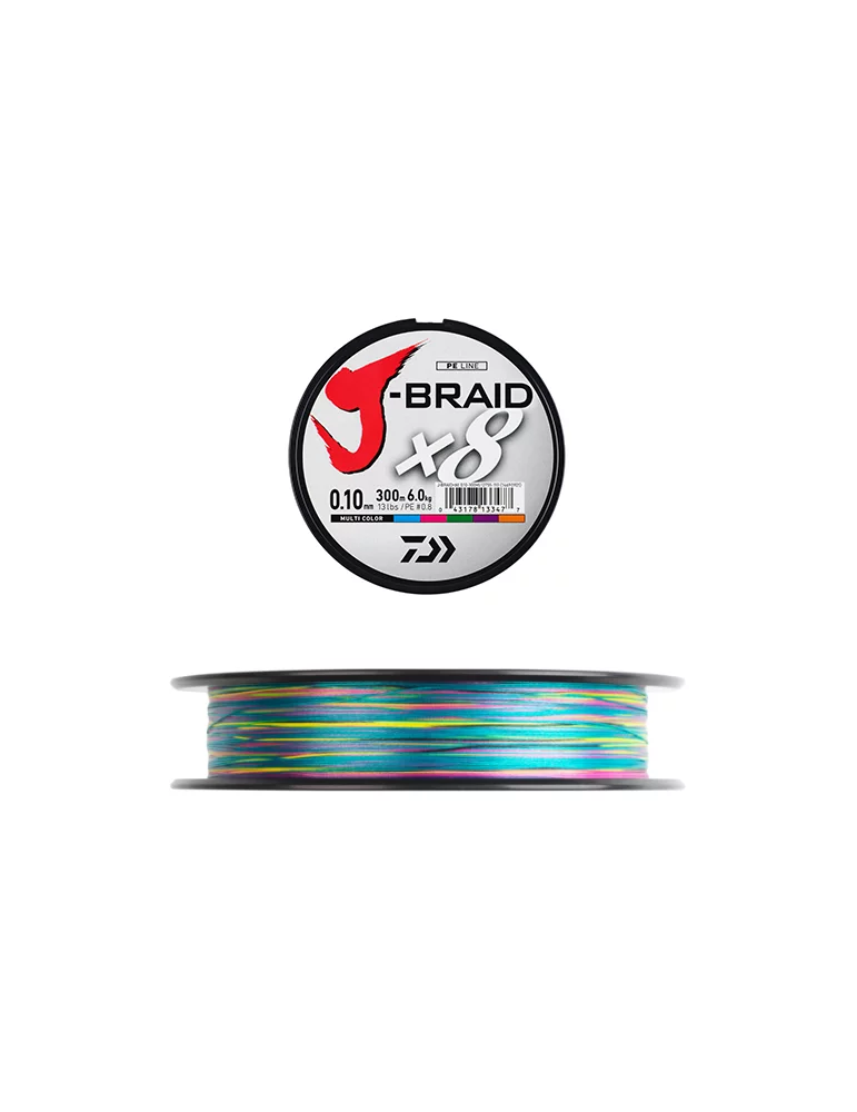 Tresse Daiwa J Braid X8 multicolore - 150m - Natusport