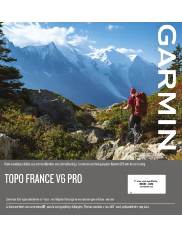 Carte Garmin TOPO V6 pro - France entière et DROM-COM - Natusport