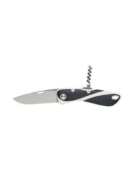 Couteau Aquaterra Wichard noir lame 8 cm avec tire bouchon - Natusport