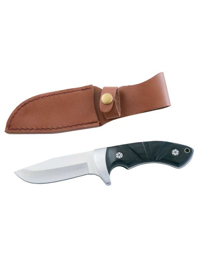 Couteau de chasse manche sculpté sous blister Januel - Natusport