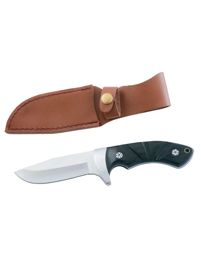 Couteau de chasse manche sculpté sous blister Januel - Natusport