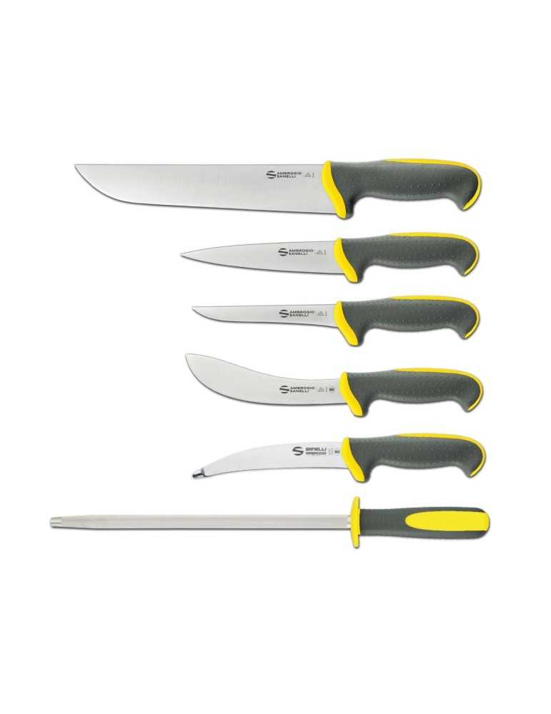 Set de 5 couteaux chasse + fusil gamme Tecna Ambrogio Sanelli Januel