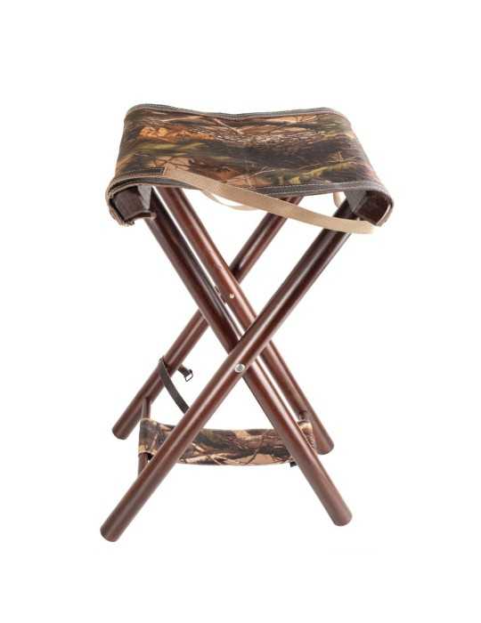 Siège de 60cm en bois avec assise tissu camo Januel - Natusport