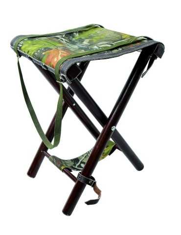 Siège de 55cm en bois avec assise tissu camo Januel - Natusport