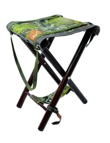 Siège de 55cm en bois avec assise tissu camo Januel - Natusport