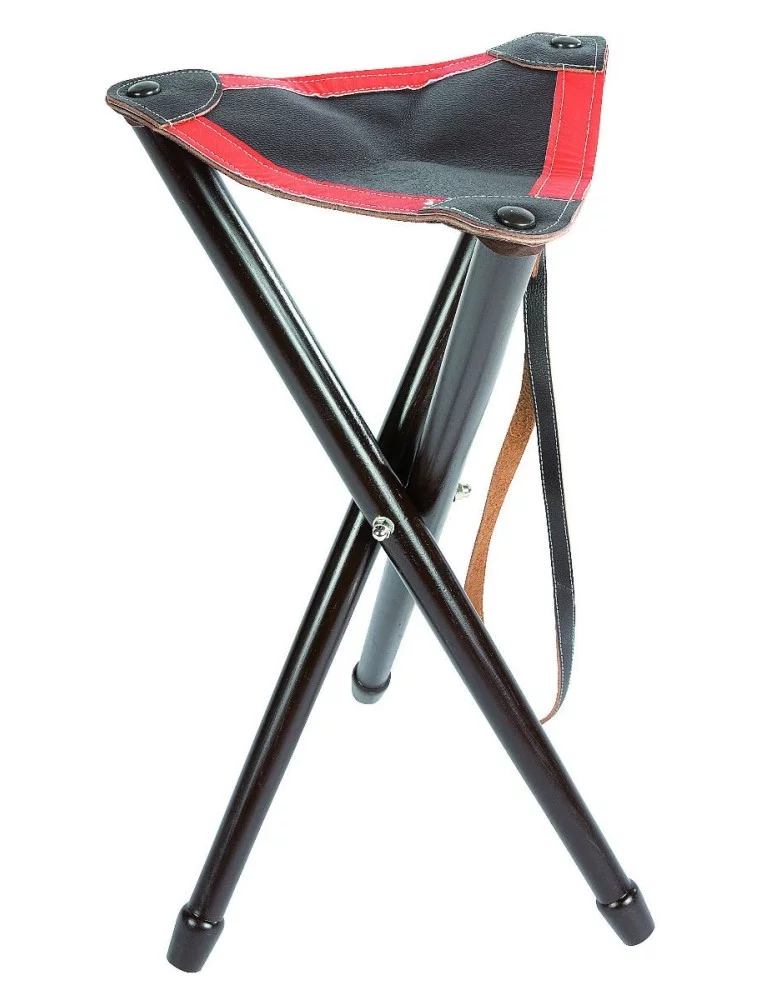 Trépied Januel de 65cm avec assise cuir et bande fluo - Natusport