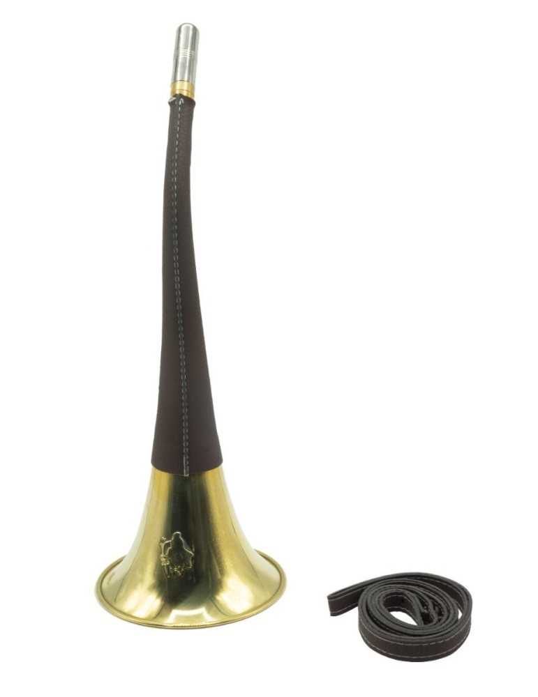 Corne cuivre à pavillon Januel avec bretelle sous blister - Natusport