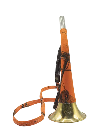 Corne pavillon Januel en laiton gainée orange camo de 30cm - Natusport