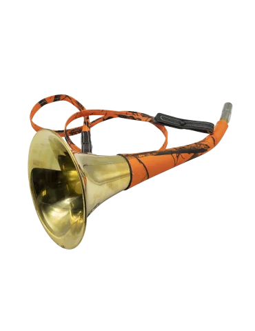 Corne pavillon Januel en laiton gainée orange camo de 40cm - Natusport 2