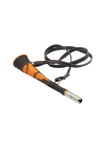Corne pavillon Januel en laiton gainée orange camo de 25cm - Natusport 2