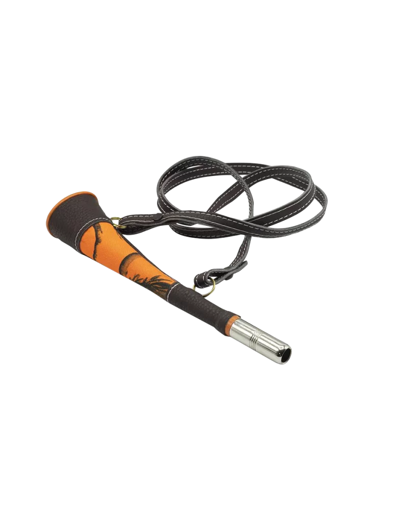 Corne pavillon Januel en laiton gainée orange camo de 25cm - Natusport