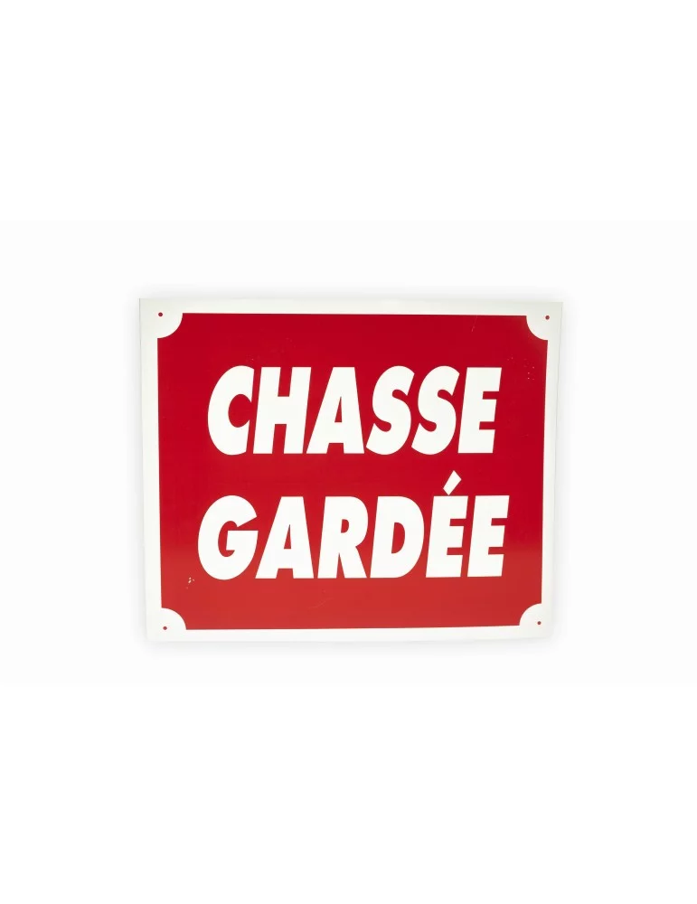 Panneau chasse gardée rouge en aluminium Januel - Natusport