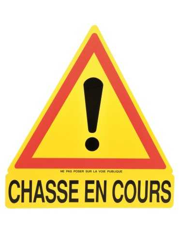 Panneau chasse en cours jaune triangulaire Januel - Natusport