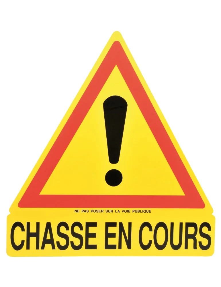 Panneau chasse en cours jaune triangulaire Januel - Natusport