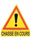 Panneau chasse en cours jaune triangulaire Januel - Natusport