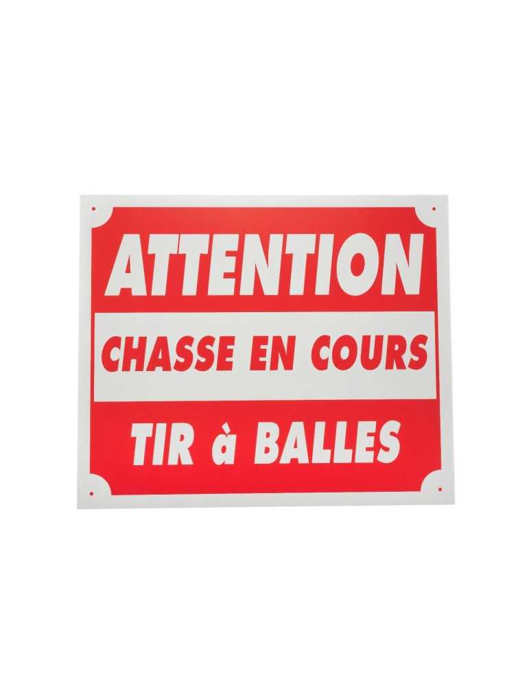 Panneau attention chasse en cours tir à balles Januel en alu Natusport