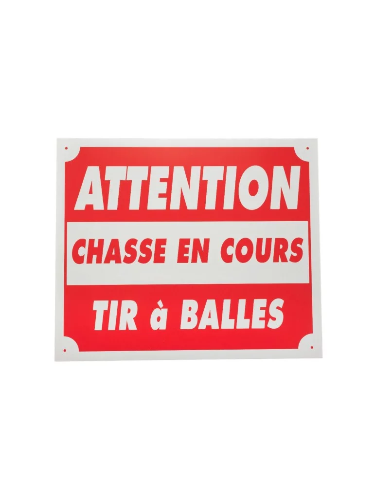 Panneau attention chasse en cours tir à balles Januel en alu Natusport