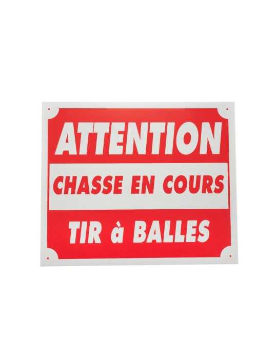 Panneau attention chasse en cours tir à balles Januel en alu Natusport