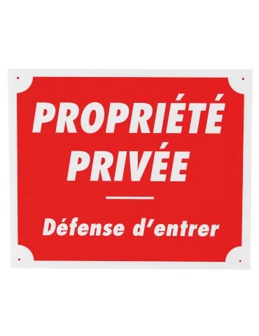 Panneau propriété privée défense d'entrer en polypropylène