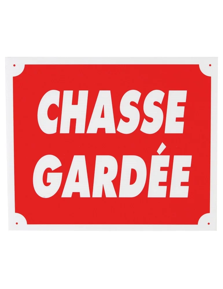 Panneau chasse gardée rouge en polypropylène Januel - Natusport