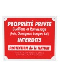 Panneau propriété privée cueillette interdite polypropylène Natusport